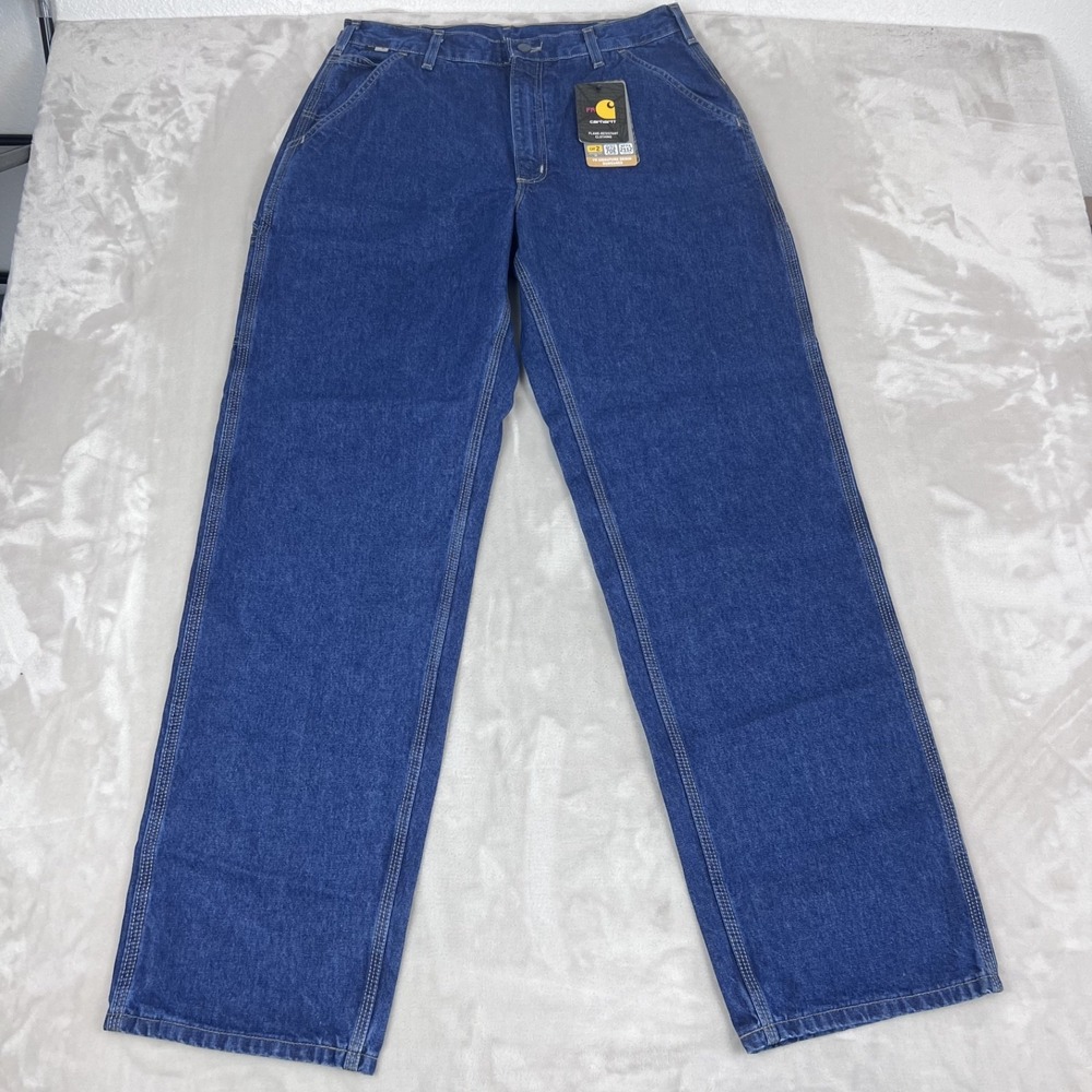 Carhartt FR Jeans Mens 34x34 Flame Resistant Loose Fit Utility Workwear FRB13